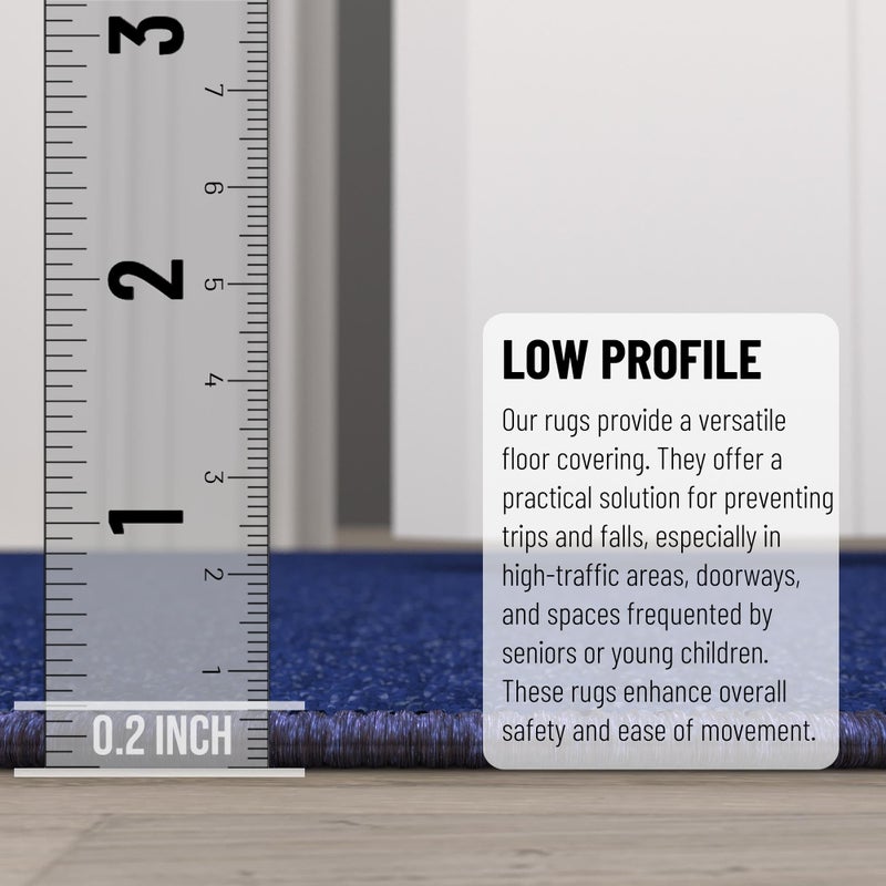 Ottomanson Hallway Runner Rug 2'7" x 9'10" Non Slip Solid Area Rugs Easy to Clean Laundry Rug Runner Durable & Pet Friendly Floor Carpet Runners for Hallways Entryway Living Room Kitchen, Navy - Image 4